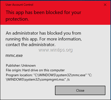 FIX: MMC.EXE Esta aplicación ha sido bloqueada para su protección. (Solucionado)