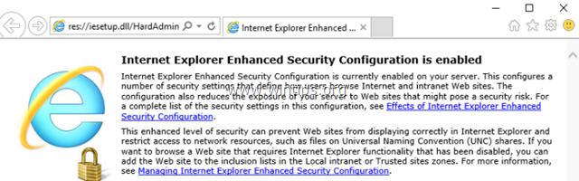 Cómo desactivar la configuración de seguridad mejorada de Internet Explorer en Server 2016