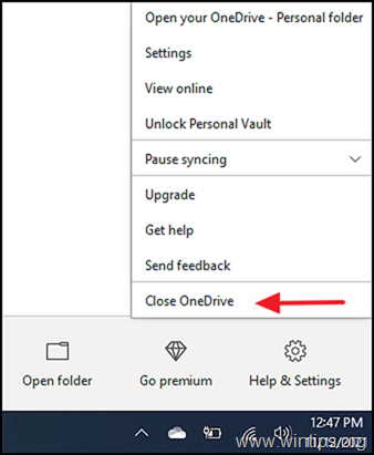 Cómo restablecer la aplicación OneDrive en Windows 10.