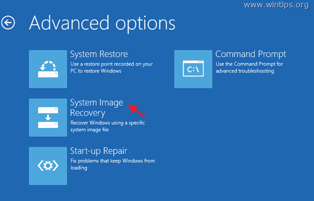 Cómo restaurar una copia de seguridad de imagen del sistema en el sistema operativo Windows 10, 8 o 7.