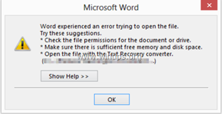 Solucionado: Word experimentó un error al intentar abrir el archivo en Outlook 2013/2016