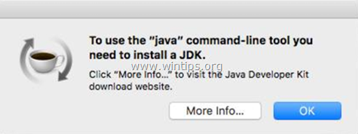 ARREGLADO: Para utilizar la herramienta de línea de comandos java es necesario instalar un JDK (MAC OS X)