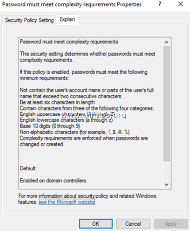 Cómo desactivar los requisitos de complejidad de la contraseña en Server 2016.